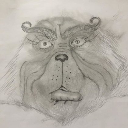 der mürrische Grinch Bleistiftzeichnung