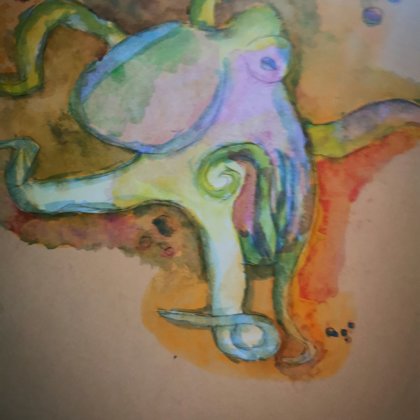 Oktopus Aquarell