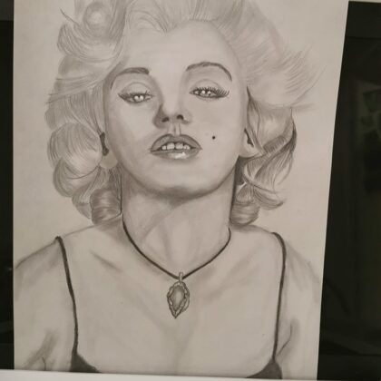 Marylin Monroe Bleistiftzeichnung