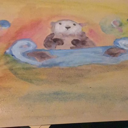 Otter mit Aquarellfarben