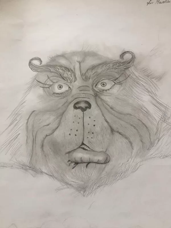 der mürrische Grinch Bleistiftzeichnung