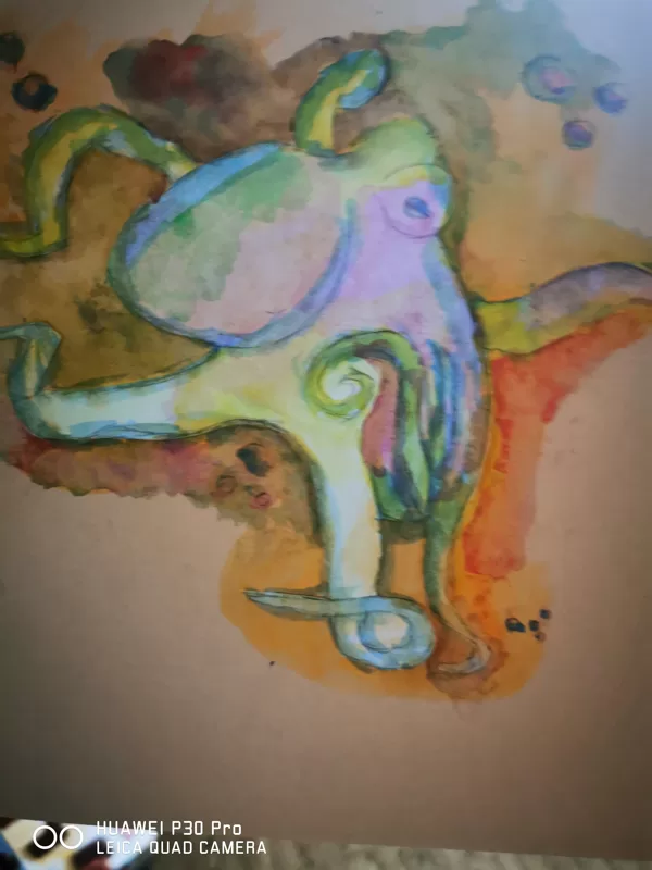 Oktopus Aquarell