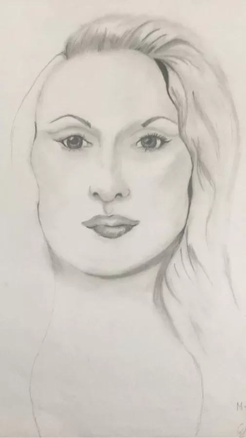 Meryl Streep Bleistiftzeichnung