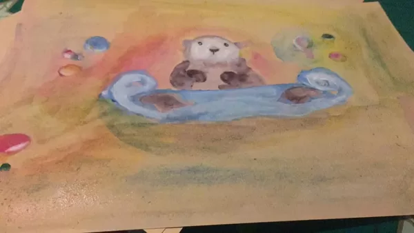 Otter mit Aquarellfarben